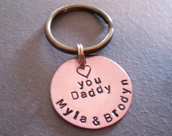 Download Items similar to Hand Stamped Personalized Keychain for ...