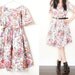 Vintage 1980's Floral Print Soft Cotton Dress with Waist Tie Belt