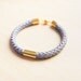 Woven and Bold - Silver Grey and Gold Accent Bracelet / Bangle - LAST ONE