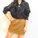 Reserved - Vintage Sheer Black Floral Button Up Blouse