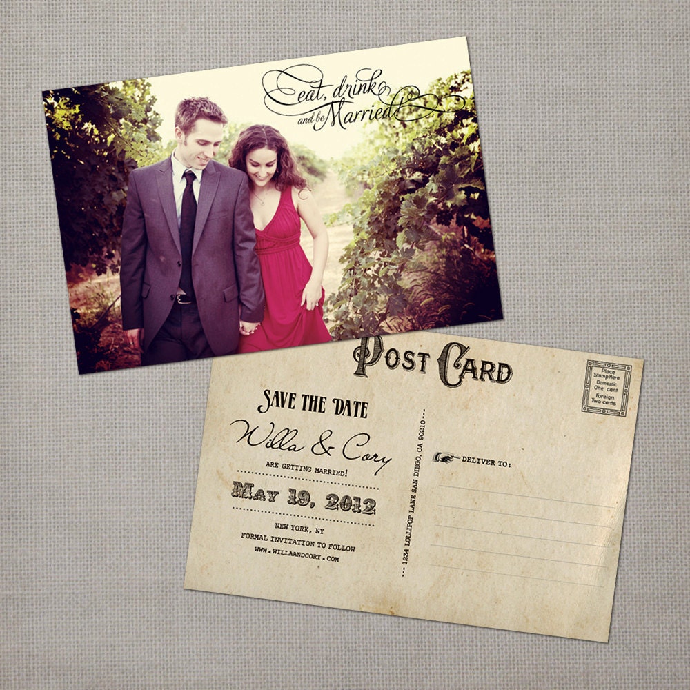 Vintage Postcard Save The Dates 9