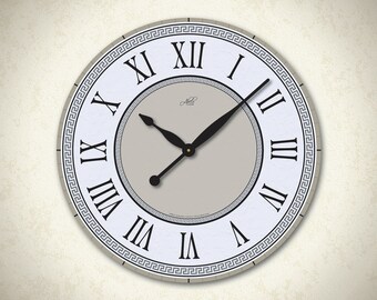 OLYMPIA I - 23in Large Wall Clock in White, Beige, Black. Classic. Modern. Neutral Decor. Custom Clock. Office Clock. Kitchen Decor