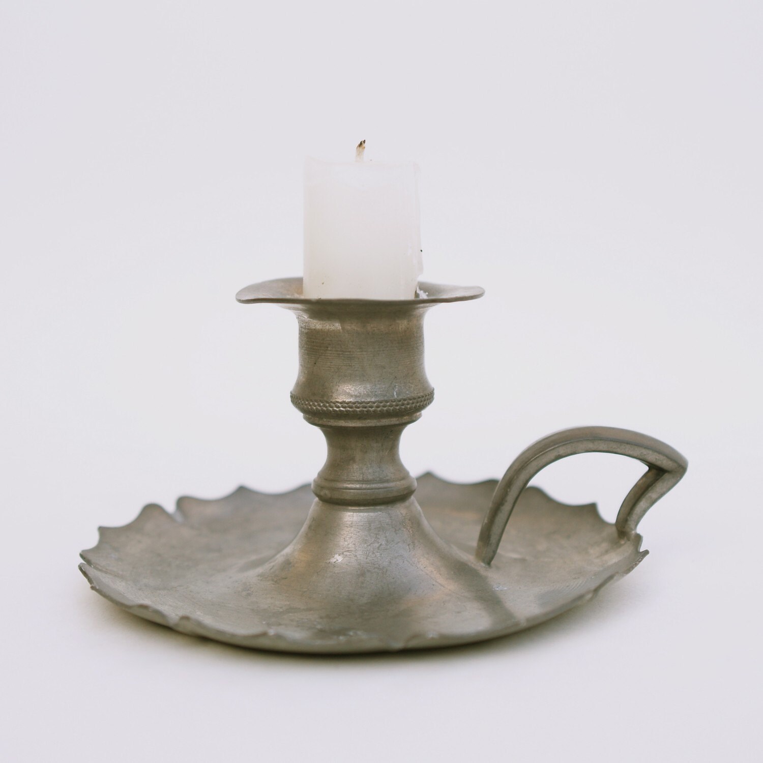 Vintage Pewter Candlestick.