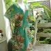 Print Cotton Long V Blouse - Green