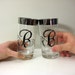 Vintage Initial B Silver Rim Glasses, Dorothy Thorpe Style Drinking Glass Set, Wedding Toast Highball, Mad Men Midcentury, Letter Monogram B
