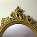 Vintage Wall Mirror, Ornate Gold Mirrored Wall Plaque, Detailed Metallic Hollywood Regency Boudoir Decor