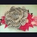 Pinstripe flower headband with hot pink velvet bow