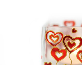 Hand Painted Glass Candle Holder Tea light candle holder hand painted glass stained glass home decor