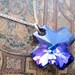 Sterling silver blue & purple Swarovski crystal cross necklace