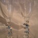 Set of two Champagne Glasses - New Years Party Glassware - Beaded Glass - Champagne - Blue Glass Beads