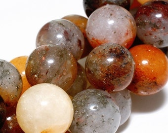 Phantom Quartz 12mm Round beads 1/2 strand 7.9 inches 233889