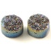 2 Pieces Rainbow Titanium Round Calibrated Druzy Agate Cabochon B22DR8145