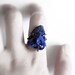 Deep . oxidized sterling silver deep blue azurite ring