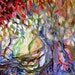 TREE OF LIFE Abstract Original Painting 24 x 24 Fine Art by Elaine Cory