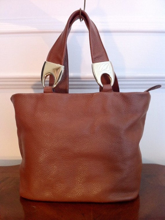 Vintage Paola del Lungo genuine leather hand bag
