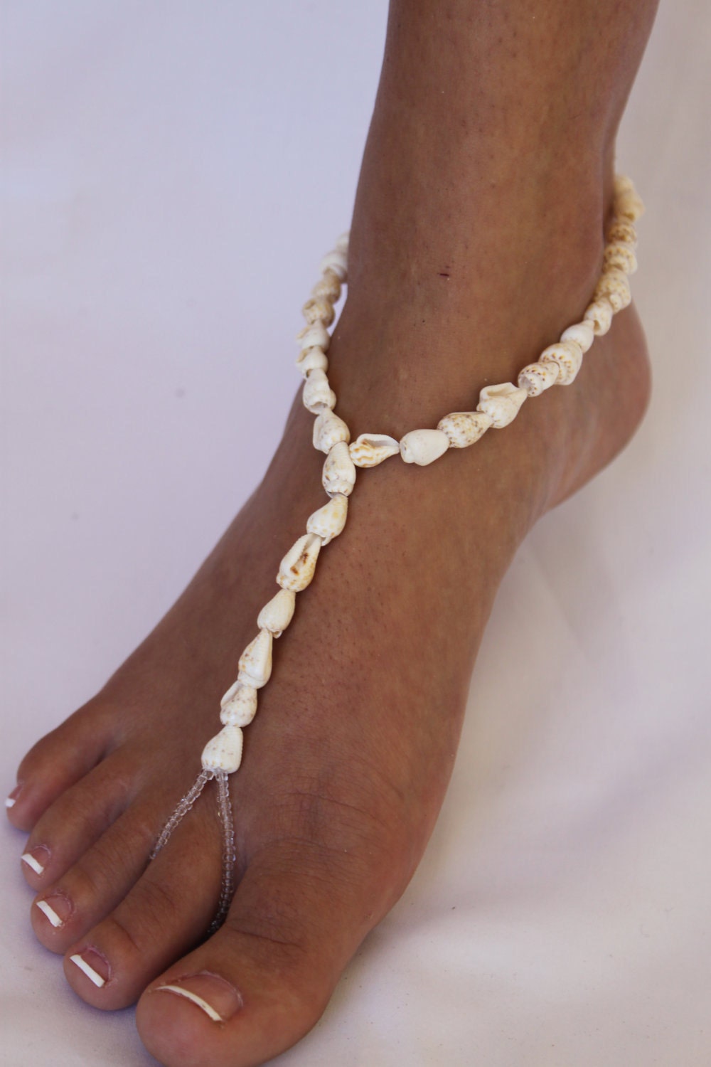 Beach Wedding Barefoot Sandals Real Shells Foot By Abiddabling