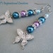 Blue and Lavender Glass Pearl Butterfly Earrings