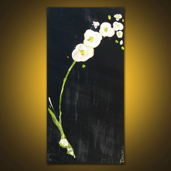 Orchid original flower acrylic painting on canvas Orchid original flower acrylic painting on canvas