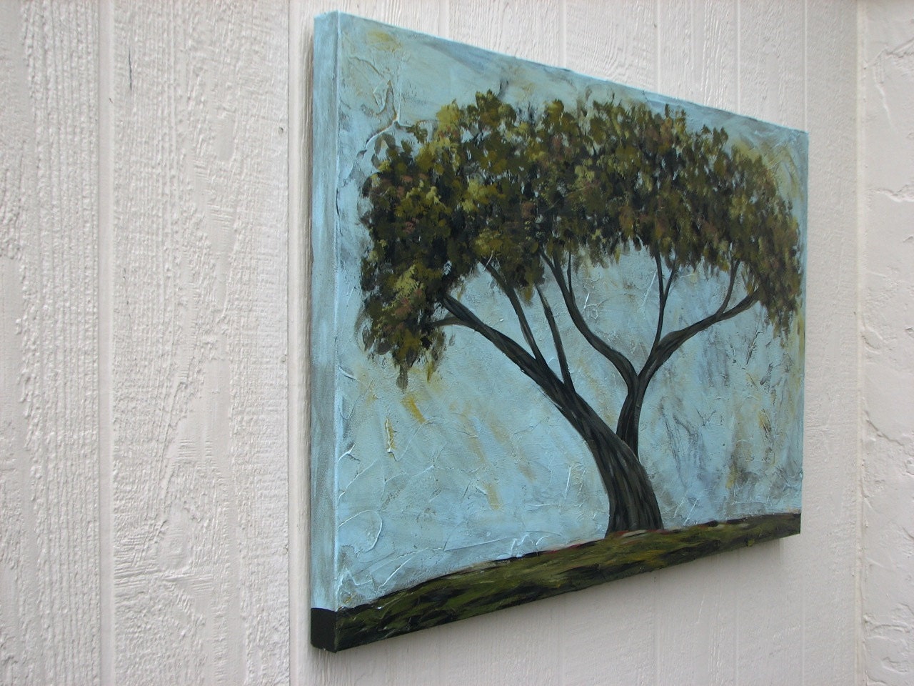 Cypress Tree original acrylic painting on canvas 3ft x 2ft