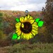 A Warm Golden Stained Glass Sunflower