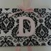 Black and White Damask Print Monogram Wall Hanging