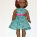 American Girl Doll Daisy Galore Dress in Aqua Fits Other 18 Inch Dolls