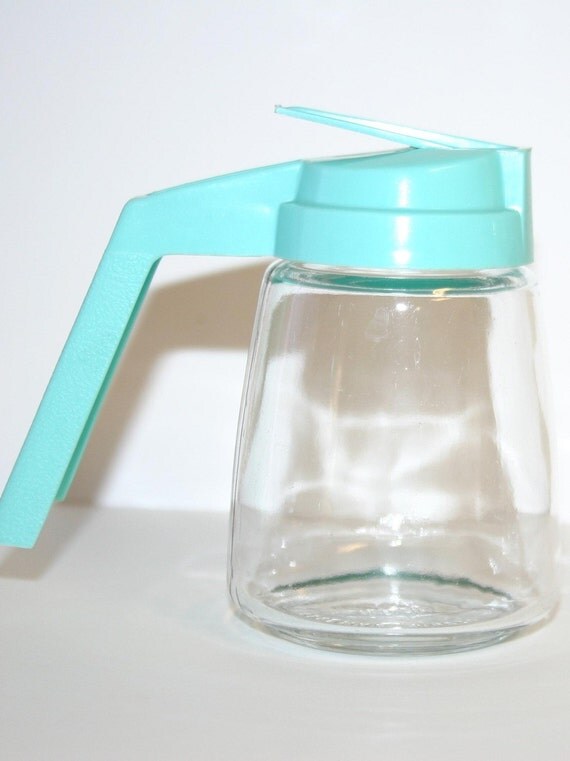 Mini Glass Syrup Dispenser or Creamer with by RebootedBoutique