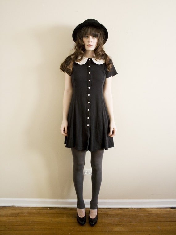 black dress with peter pan collar