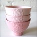 Set of 3 Pink Pink Pink Porcelain Lace Bowls