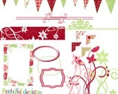 25% OFF SALE Digital Frames, Photo Corners and Banners - Personal or Commercial Use - Funky Christmas Il_170x135