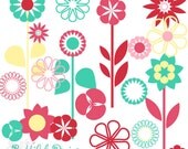 25% OFF SALE Flower Clip Art Digital Scrapbooking Invitations Paper Goods Card Making XOXO Il_170x135