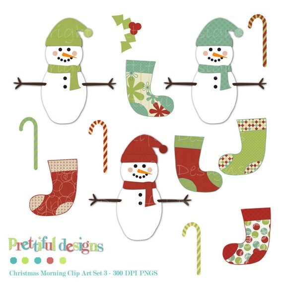 50% OFF SALE Christmas Clip Art - Personal or Commercial Use - Christmas Morning Set 3 (137) Il_570xn