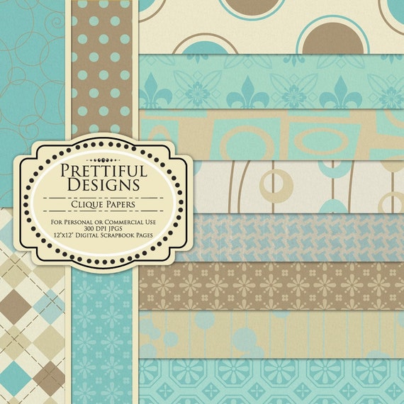 Digital Paper pack Clique Il_570xn