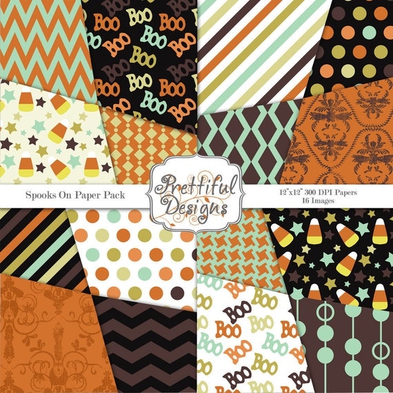 40% Off SALE Halloween Digital Paper Pack - Spooks On (364)