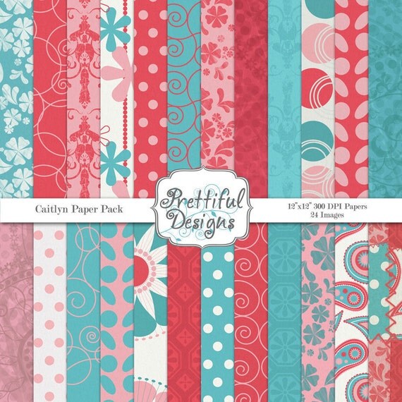 35% OFF SALE Digital Paper Pack - Personal and Commercial Use - Caitlyn (205) Il_570xn