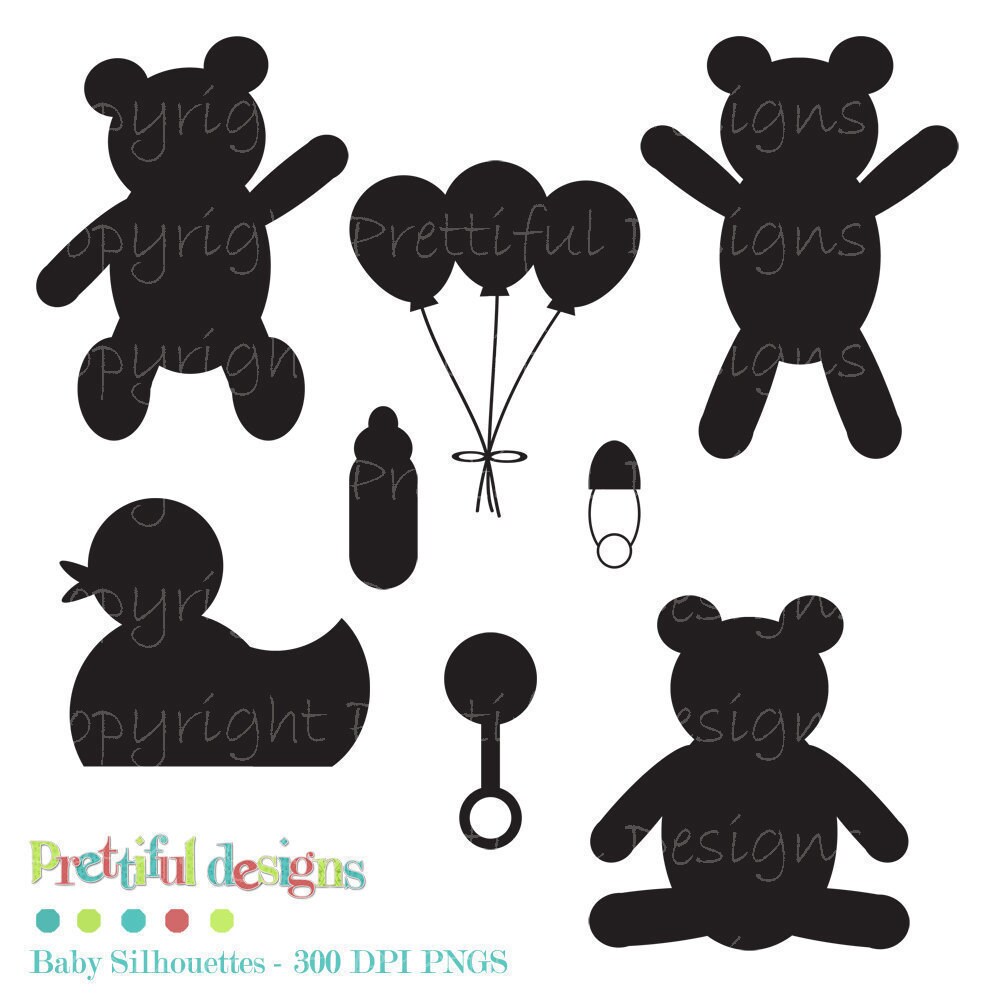 Baby Silhouette Clip Art Teddy Bear Clip Art Duck Pacifier