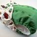 SALE - One Size Cloth Diaper - Beep Beep Cars Embellished Waist on Green PUL with Snaps and Welt Pocket Opening in Microchamois
