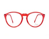 Red Round Vintage Eyeglasses - transparent 80s Glasses - NEW eyeglass frames