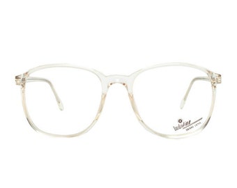 oversized clear frame glasses - crystal transparent vintage eyeglasses - new old stock / never used 80s eyewear - model 632