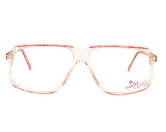 pink transparent vintage eyeglasses - cazal style new 1980's deadstock glasses - mauve eye glasses frame - affordable - prescription