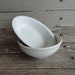 2 vintage white heavy ironstone bowls