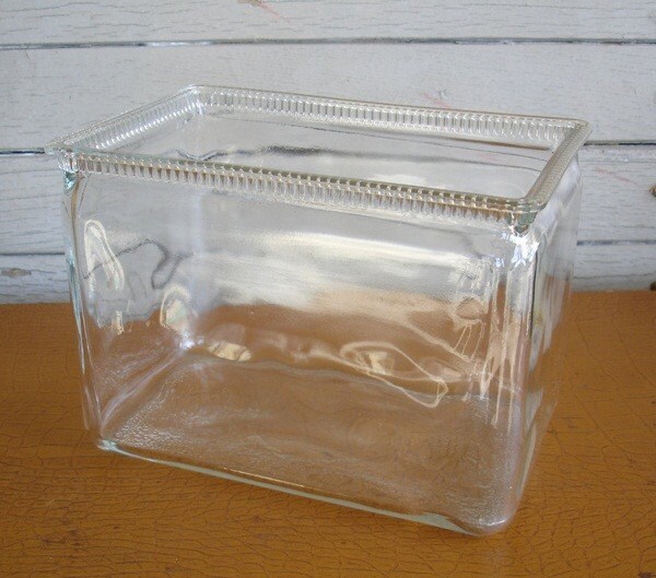 vintage glass fish bowl by JunkFromMyTrunk on Etsy