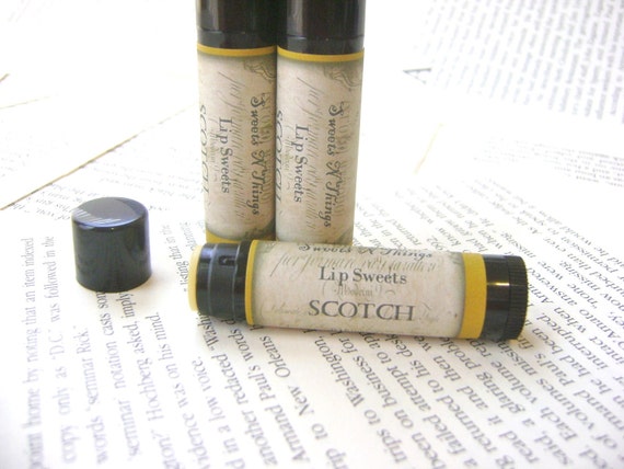 Scotch Lip Balm, Scotch Whiskey Lip Balm with Shea and Cocoa Butter