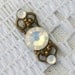 Tiny White Opal Bindi in Oxidized Brass