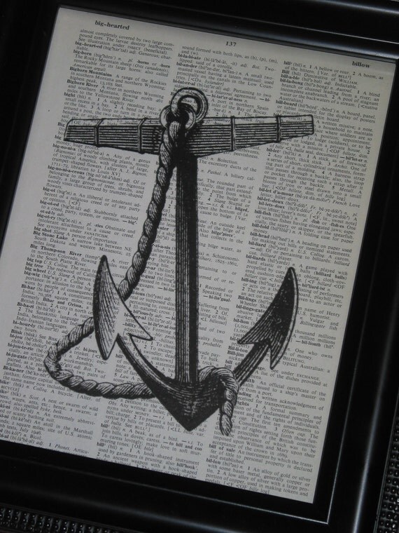 Anchor Dictionary Art Dictionary Book Page Print 8 x 10