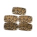 Rectangular owls on a branch bronze charms 5pcs
