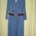 Vintage 80's Button up Brown Velvet & Denim Dress 30% OFF SALE