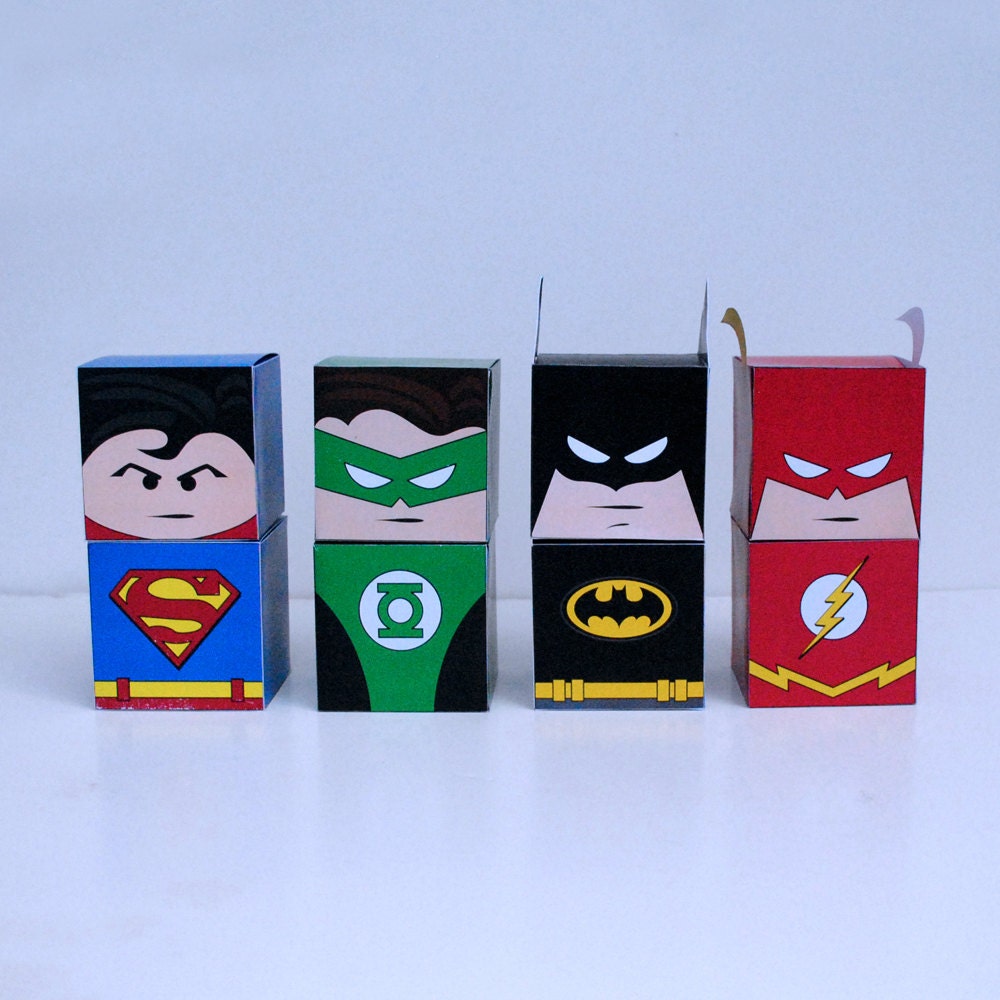 DIY Printable Superhero Cupcake Holder Box Set by CupcakeFashion