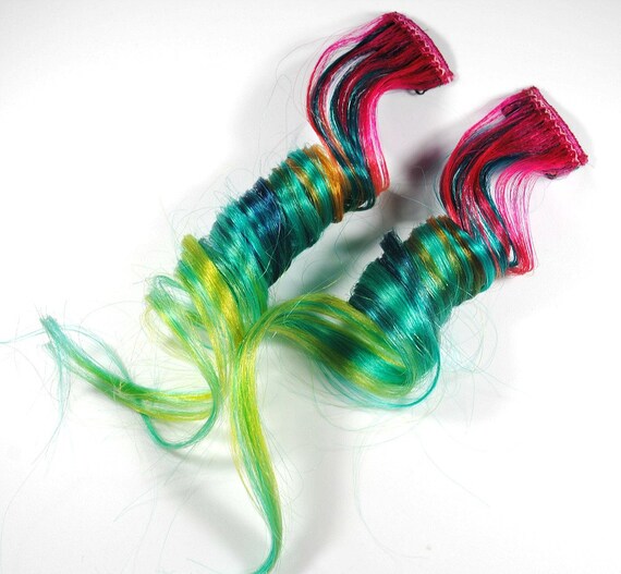 Suncatcher / Human Hair Extension / Pink Blue Green Orange