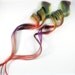 Woodland Delight / Human Hair Extension / Green Purple Red Orange / Long Tie Dye Colored Hair